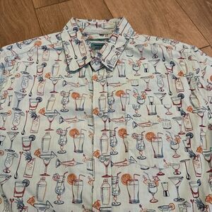 Joe Marlin's Men's Hawaiian Short Sleeve‎ Button Down Daiquiri Medium NEW